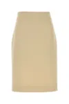 Valentino High-waisted Knee-length Textured Skirt In Neutral