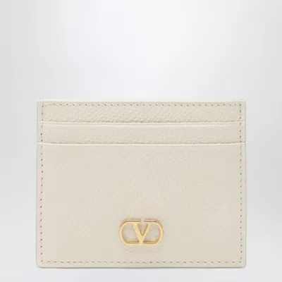 Valentino Garavani Ivory Vlogo Signature Card Holder In White