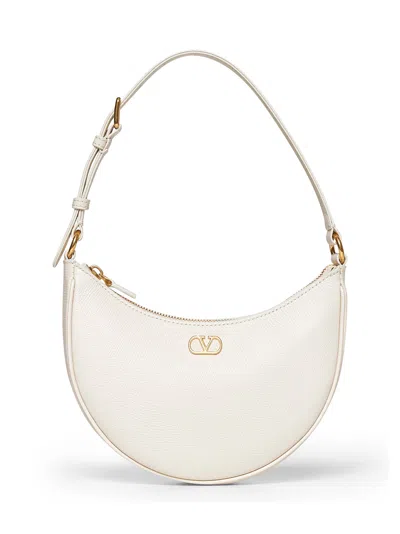 Valentino Garavani Ivory Vlogo Signature Mini Hobo Bag In White