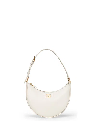 Valentino Garavani Ivory Vlogo Signature Mini Hobo Bag In White