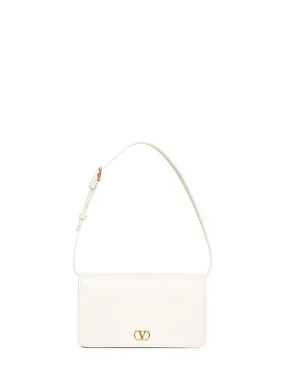 Valentino Garavani Ivory Vlogo Signature Mini Shoulder Bag In White