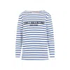 Valentino Chez Logo Long-sleeved Stripe T-shirt In White