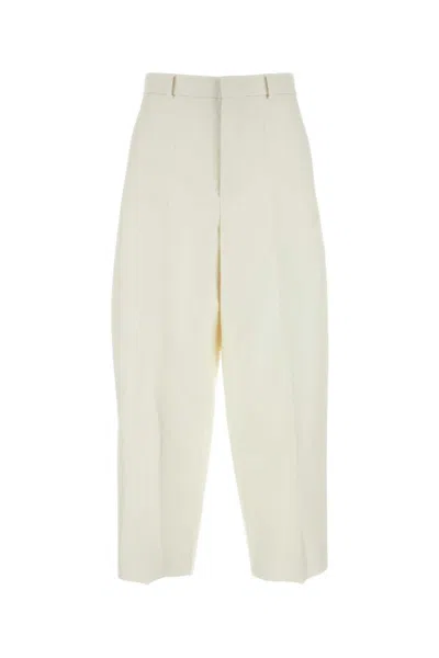 VALENTINO IVORY WOOL BLEND PANT