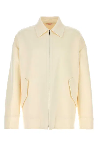 Valentino Garavani Men Ivory Wool Blend Shirt In White