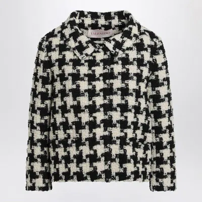 VALENTINO VALENTINO  IVORY/BLACK MACRO HOUNDSTOOTH JACKET