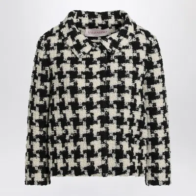 VALENTINO IVORY/BLACK MACRO HOUNDSTOOTH JACKET