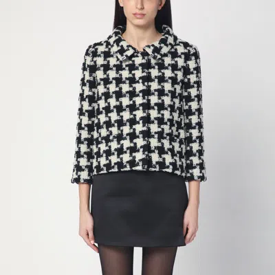 VALENTINO IVORY/BLACK MACRO HOUNDSTOOTH JACKET