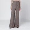 Valentino Ivory/brown Patterned Wool Trousers In Brown