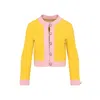 Valentino Bi-color Crystal Crepe Crop Jacket