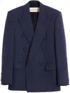 Valentino Wool Gabardine Jacket In Blue