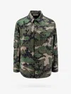 Valentino Men Cotton Jacket With Camouflage Motif In Green