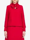 Valentino Couture Crepe Jacket Jeweled Buttons In Red