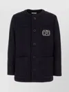 Valentino Jacket Textured Fabric Patch Pockets In Black