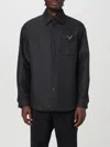 Valentino Rear Yoke Wool Blend Shirt In Black