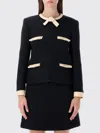 Valentino Garavani Short Wool Tweed Jacket With Bows In Black
