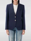 Valentino Single Breast Wool Silk Blazer In Blue