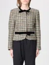 Valentino Garavani Multicolored Patterned Wool-blend Jacket In Gray