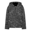 Valentino Double Tweed Zip-up Jacket In Black/grey