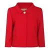 Valentino Couture Crepe Jacket Jeweled Buttons In Red