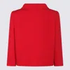 Valentino Couture Crepe Jacket Jeweled Buttons In Red