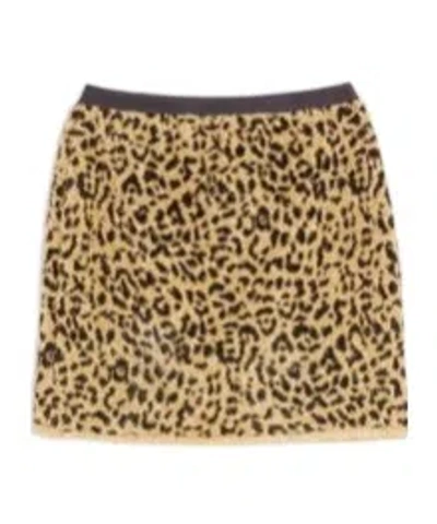VALENTINO LEOPARD-PRINT LUREX MINISKIRT