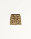 Valentino Jacquard Animal Print Lurex Knit Skirt Woman Animal Print Xs In Brown