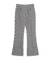 Valentino Geometric Pattern Cuffed Hem Trousers In Gray