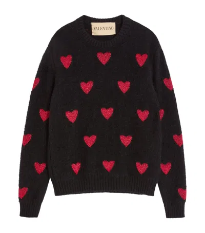 VALENTINO JACQUARD HEART SWEATER
