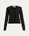 Valentino Jacquard Hearts Wool-cashmere Cardigan
