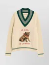 Valentino Butter-coloured Sweater With Le Chien De La Maison Embroidery