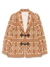Valentino Jacquard Jacket In Brown