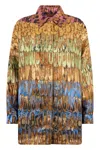 Valentino Golden Wings Multicolor Brocade Overshirt Woman Multicoloured 38 In Multi