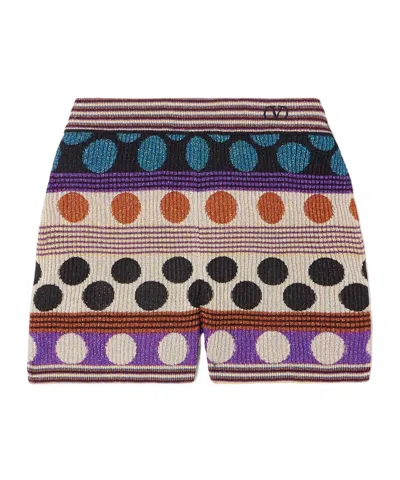 Valentino Jacquard Knit Shorts In Multi