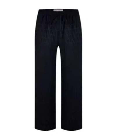 Valentino Jacquard Pajama Trousers In Black