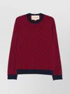 Valentino Jacquard Pattern Crewneck Sweater In Red