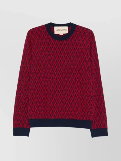VALENTINO JACQUARD PATTERN CREWNECK SWEATER