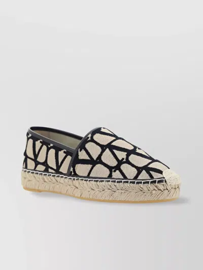 Valentino Garavani Jacquard Print Allover Espadrilles In Black