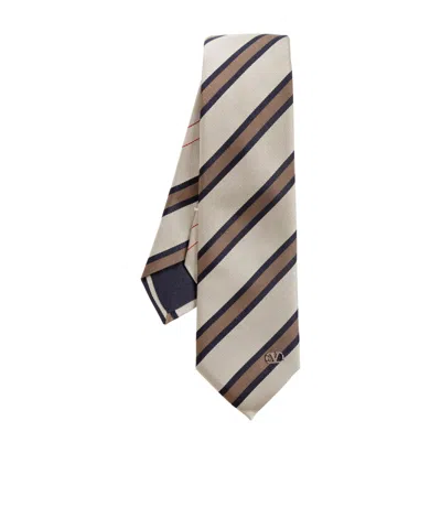 Valentino Garavani Valentino Jacquard Regimental Striped Tie In Multi