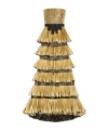 Valentino Long Dress In Jacquard Reps Lamé Woman Black/gold 44 In Brown
