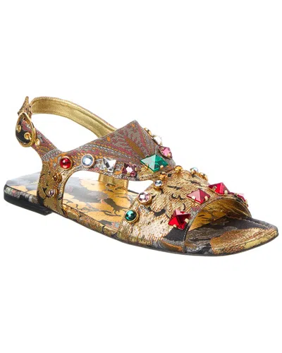 Valentino Garavani Valentino Jacquard Sandal In Gold