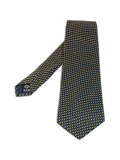 Pre-owned Valentino Garavani Jacquard Silk Tie In Blue