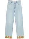 Valentino Jeans With Jacquard Profiles In Blue