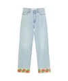 Valentino Jeans With Jacquard Profiles In Blue