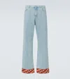 Valentino Denim Trousers With Jacquard Hem