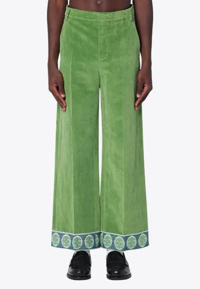 VALENTINO JACQUARD VELVET PANTS