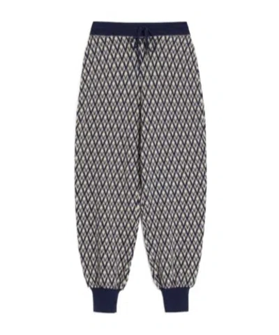 VALENTINO VALENTINO ZIG-ZAG PATTERN DRAWSTRING PANTS