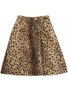 Valentino Wool Cloth Skirt In Jaguar Spots Print Woman Animal Print 42 In Brown