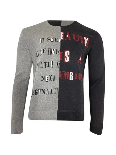 Pre-owned Valentino Jamie Reid Punk Poem Abstract-print Crew-neck Sweatshirt In Gray