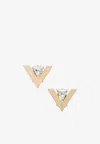 Valentino Je Les V Crystal Metal Earrings In Gold
