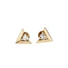 Valentino Je Les V Metal And Crystal Triangle Earrings In Gold